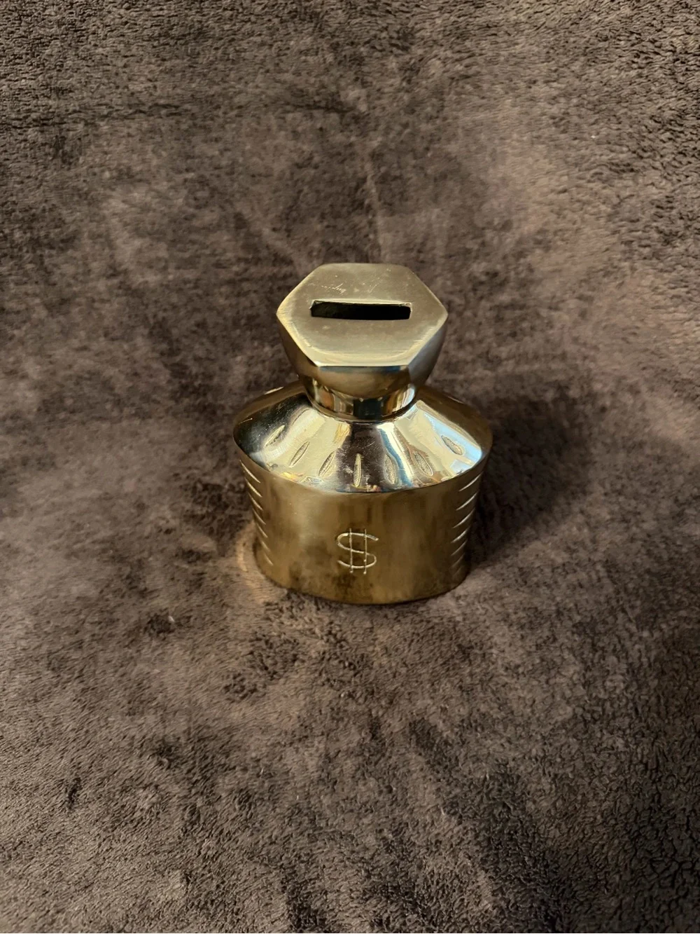 Shiny Gold Money Bag Accent Bank